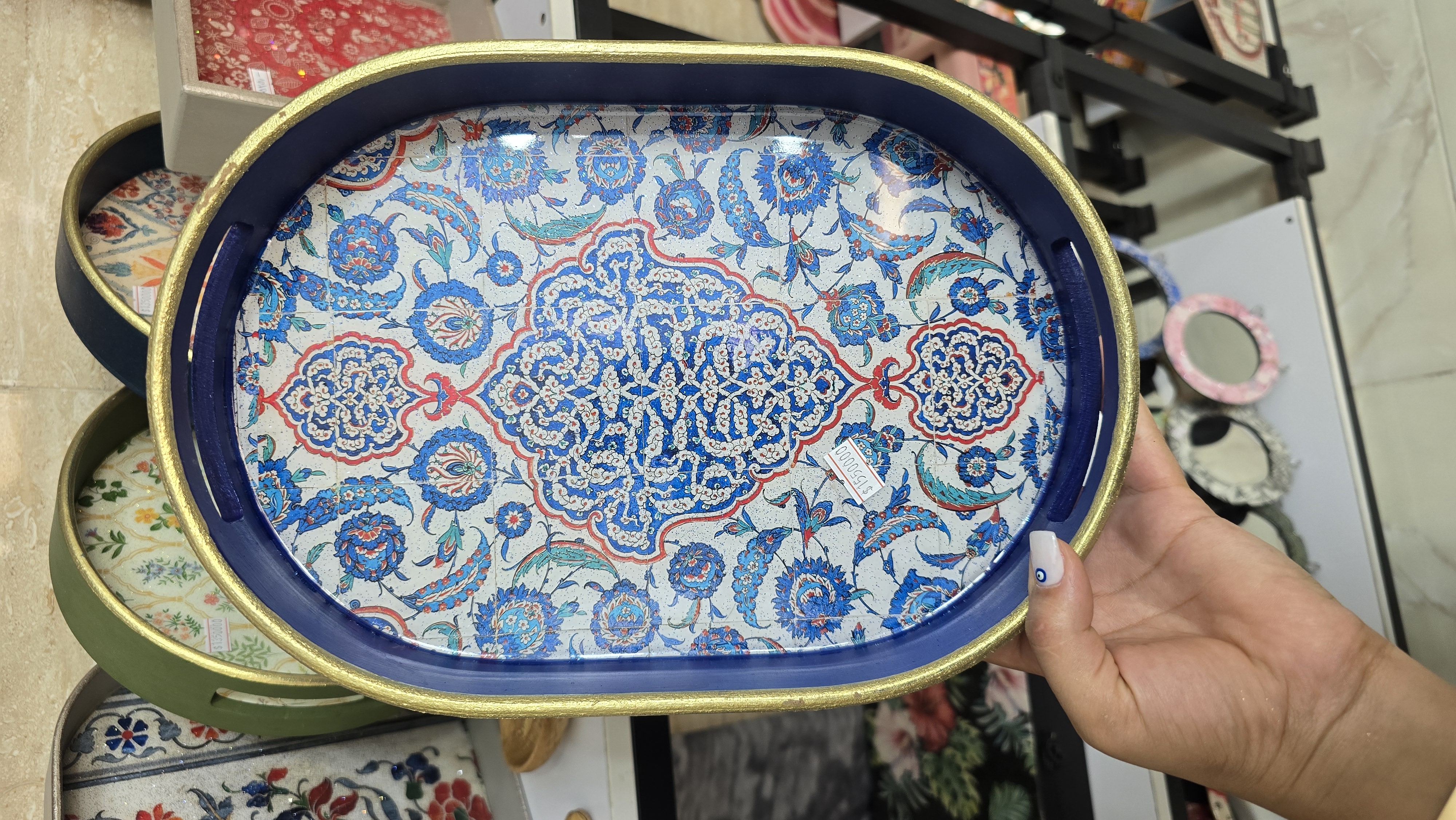 سینی چوبی بیضی گرد