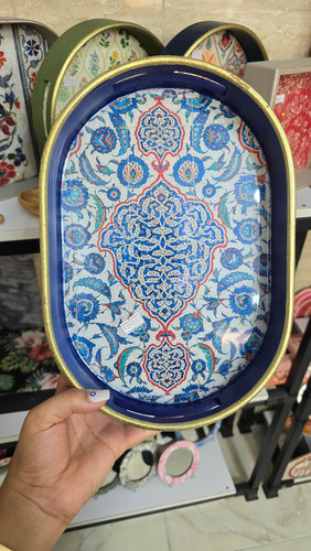 سینی چوبی بیضی گرد